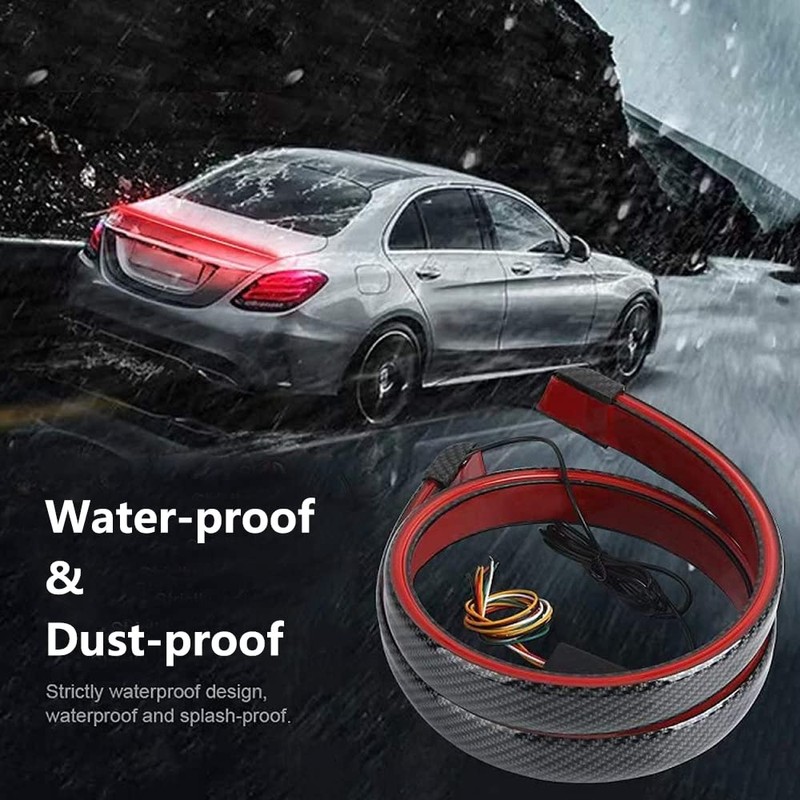 TOTMOX LED Car Tail Brake Light Strip, Rear Roof Trunk