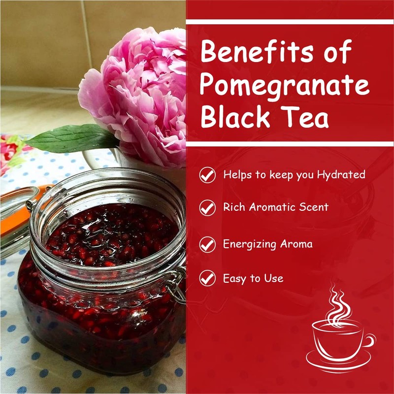 Tea4U Flavored Black Ceylon TeaBags (Pomegranate) - Ideal Quality from