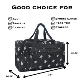 NGIL Canvas 23" inch Duffle Bag (Glitter Super Star-Black)