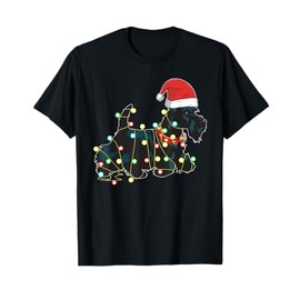 Christmas Lights Scottie Dog Lover Funny Xmas Gift T-Shirt