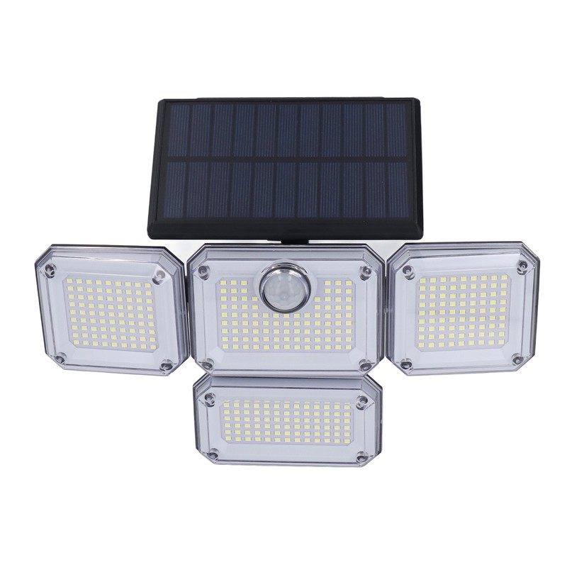 Solar Outdoor Street Light 4 Rotating Head Flexible Foldable IP64