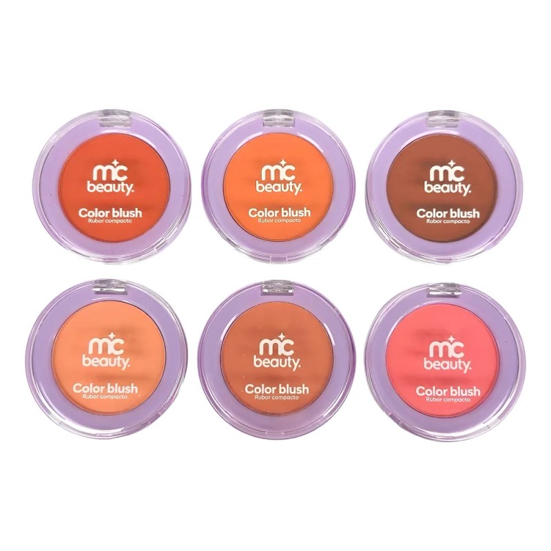 Gama De 6 Rubor Compacto Color Blush Mc Beauty Rosa