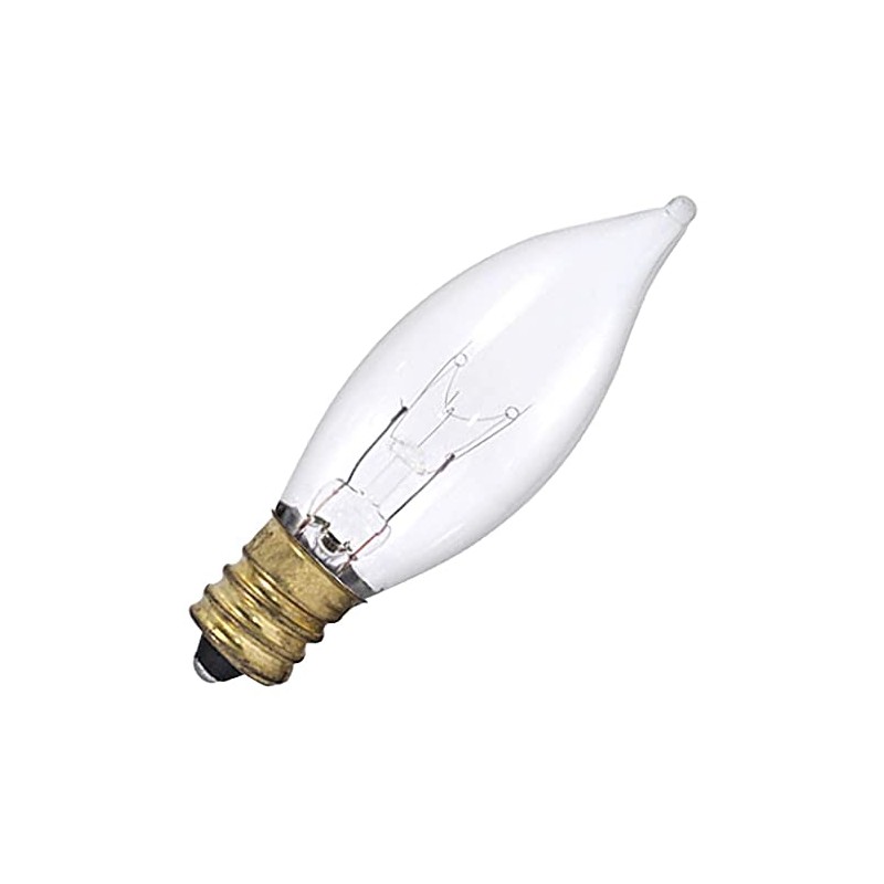 Bulbrite Incandescent CA8 Candelabra Screw Base (E12) Light Bulb, 15