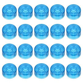sourcing map 20 Pcs Footswitch Toppers Guitar Pedal Button Caps Plastic Footswitch Top Cover 3/8" for Guitar Effects Pedal Buttons, Blue