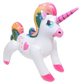 Large Colorful Blow-up Rainbow Unicorns (24 Inches) Inflatable Birthday Party Pool Decoration. (1 Pack)