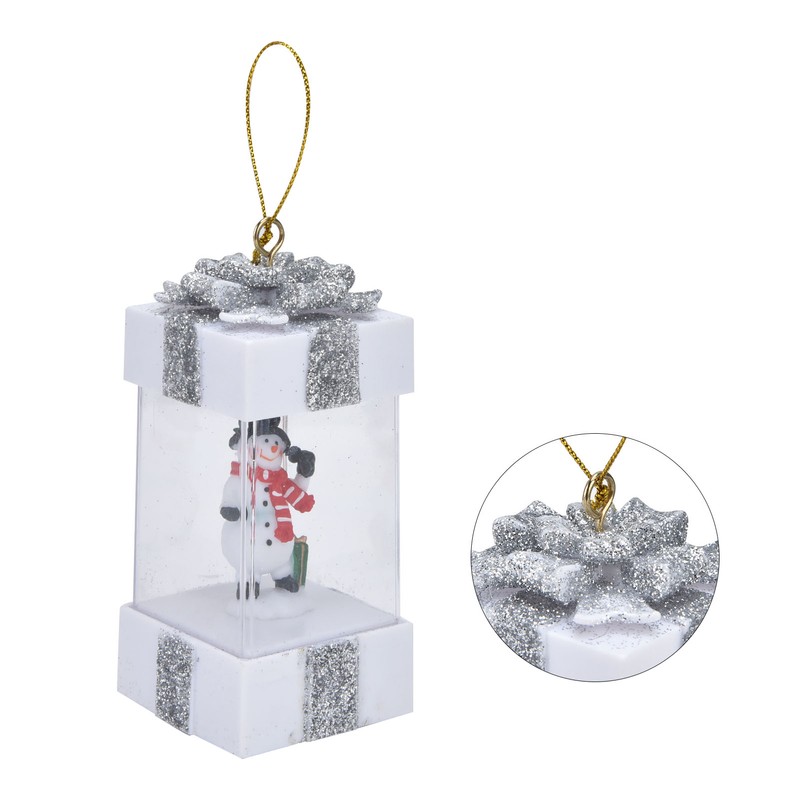 4.7inch Christmas Snowman Scene Hanging Lanterns Battery Operated Lighted Lamp