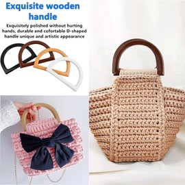 gotyou Pack of 10 Bag Handles, Replacement D Shape Handbag Handle, Bag Handle Accessories, Handbag Handles Replacement, D Shape Handbag Carry Handle for Bags Bag Making Accessories