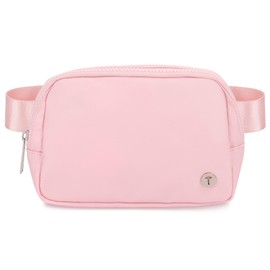Sienien Belt Bag for Women Girls Kids Fanny Pack Crossbody Bag Fashionable Waist Packs with Adjustable Strap Waterproof for Travel Walking Running Hiking Light Pink