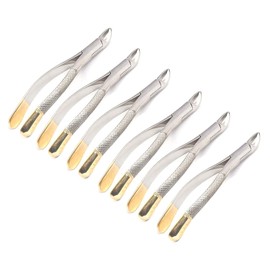 OdontoMed2011® Set Of 6 Dental Extracting Forceps #150 Gold Handle Dental Extraction Instruments ODM