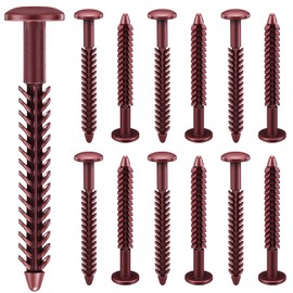 MorningRo 12 Pack Vinyl Shutter Fasteners Plastic Shutter Screws Window Shutters Exterior Spike Loks for Installing Decorative Exterior Vinyl Shutters (Burgundy Red)