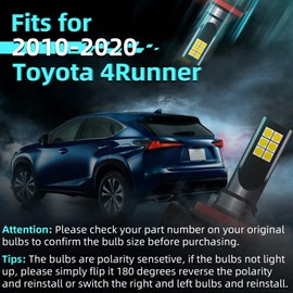 XFLHEHD 2Pcs 4runner Led Fog Lights for Toyota 4runner 2010 2011 2012 2013 2014 2015 2016 2017 2018 2019 2020 6500K Cool White Fog Light Blubs Package