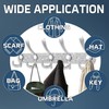 BlackFish Wall Mounted Coat Rack, Shiny Silver Rhinestones Five Heavy