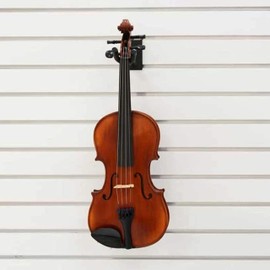 Padded Metal 4" Violin/Viola Hanger, Can Be Used as a Slatwall or Pegboard Mounted Display (Quantity 1) (1, Black)