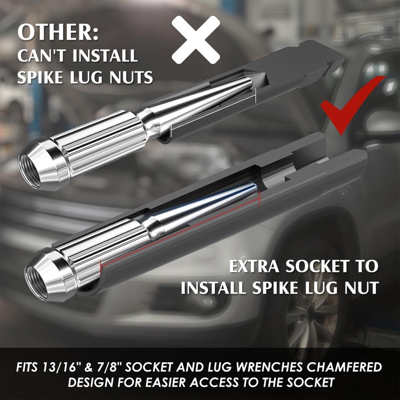 MIXPOWER 8PCS Spline Socket Set,SAE & Metric Lug Nut Key