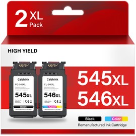PG-545 CL 546 Replacement for Canon Printer Cartridges 545 546 for Canon 545 XL Black 546 XL Colour Compatible with Canon Pixma TS3350 TS3450 TS3150 TR4500 MX495 Cartridges, 545xl 546xl Multipack