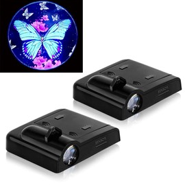 2PCS No Fade Car Door Lights,Butterfly Door Lights Logo Projector LED Shadow Light Welcome Lamp,Car Accessories Butterfly Gifts for Women,Suitable for All Brands Vehicles Motorcycle