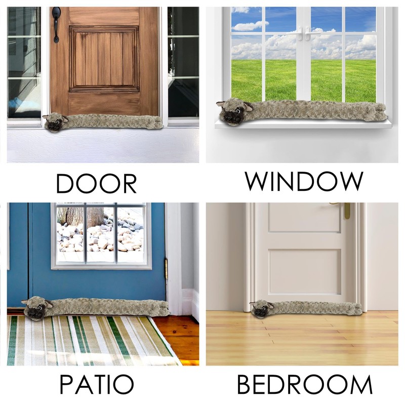 Novelty Pug Dog Design Draft Excluder - Beige Cushion Door