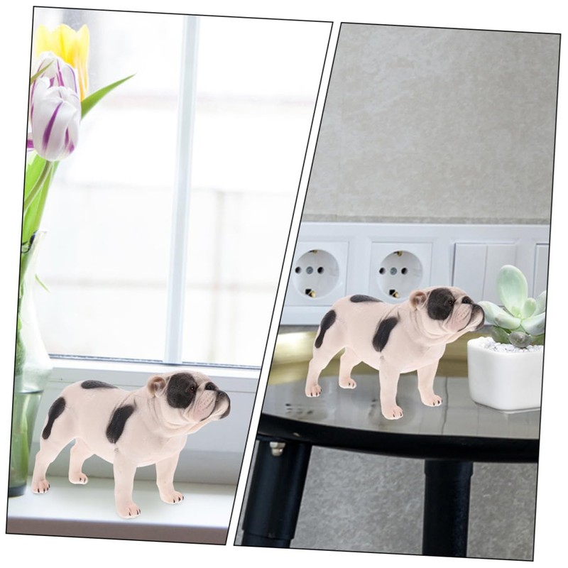 CIYODO 2pcs Realistic Bulldog Figurines Dog Models Dog Figures Adorable