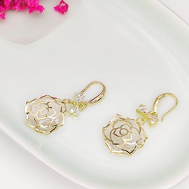 QUEOUNR Dangle Earrings, Drop Earring for Women Teen Girls Birthday Valentines Day Gift, created zircon gemstone