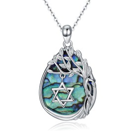 YYmqmq Jewish Jewelry Gift Necklace for Women 925 Sterling Silver Tree of Life Pendant Necklace Star of David Necklace