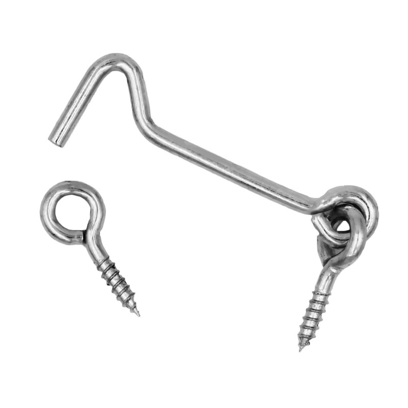 Wideskall 4" inch Heavy Duty Zinc Plated Wire Gate Hook