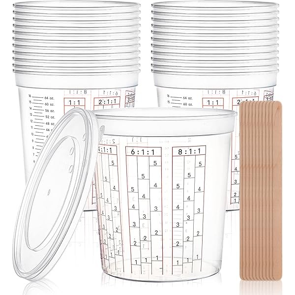 Yesland 12 Pack Paint Mix Cups with Lids and 50