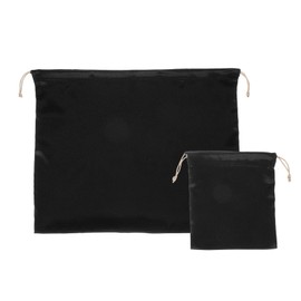 sourcing map Dust Cover Storage Bag Silk, 2 Pcs Dust Bags for Handbags with Drawstring for Pouch Purse Cloth Shoes Travel Storage (Black, 7.87"x7.87", 15.75"x19.69")