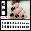 WAFOLOZE Black Press on Nails Short, 24pcs Nails Press on