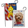 Breeze Decor Patriotic Shaggy Havanese Garden Flag Pack Dog Puppy