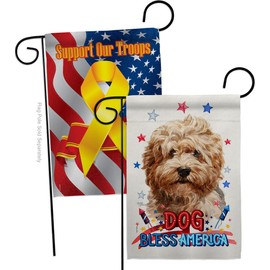 Breeze Decor Patriotic Shaggy Havanese Garden Flag Pack Dog Puppy Spoiled Paw Canine Fur Pet Nature Farm Animal Creature Support Our Troops House Banner Small Yard Gift Double-Sided, Made in USA