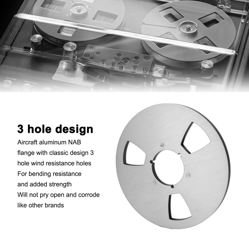 1/4 10.5 Inch Empty Takeup Reel 3 Hole Aluminum Alloy