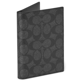 Coach Mens Passport Case in Signature Coated Canvas, CHARCOAL