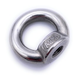 Pack of 5 M8 Ring Nuts V2A [V4A / V2A Selectable] - M6 M8 M10 M12 - INOX Stainless Steel V4A A4 AISI 316 V2A A2 AISI 304 Rustproof Eyelet Nut Eye Nut Similar to DIN 582 (M8, V2A (AISI304) )) ))