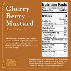 Brownwood Farms Flavored Mustard, Made in Small Batches, Sweet, Hot, Creamy and Delicious, From the Great Lakes Region (Cherry Berry, 10 Ounce)