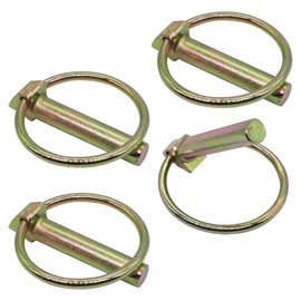 SKIR'CO Pack of 4 Folding Pins Made of Galvanised Steel 8 mm, Folding Pins, DIN 11023, Metal Cotter Pins with Ring