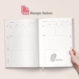 Large XXL Baking Book to Write Yourself – DIN A4: 102 Individual Recipe Pages in DIY Baking Book to Fill In: Scratch-Resistant Hardcover with Table of Contents, Index & Bookmark