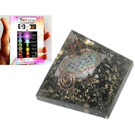Jet International Tourmaline Flower of Life O-rgone Pyramid Ions Generator 2.5 inch Natural Charged EMF Harmonizer Energy Chakra Blancing Meditation Vastu Healing Gemstone Crystal Image is JUST A Ref