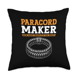 Paracord Bracelet Maker Survival Gear Crafting Enthusiast Throw Pillow