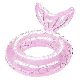 HeySplash Pool Floats Kids, Inflatable Swimming Ring Mermaid Tail Shaped Swim Tube Floaties, Summer Water Fun Beach Party Swimming Pool Toys for Kids Children Water Activities, Pink