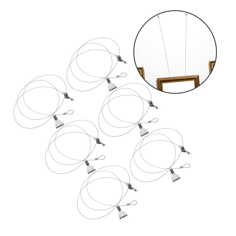 Gadpiparty 6 Sets Adjustable Picture Rail Hanging System Kit Versatile
