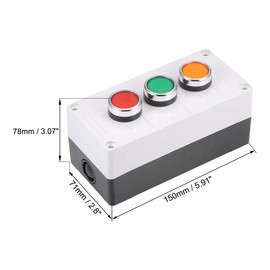 uxcell Push Button Switch Box Momentary NO NC Red Green Yellow Switch 415V 10A