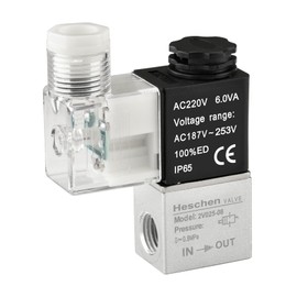 Heschen Electrical Pneumatic Solenoid Valve 2V025-08 220VAC PT1/4 2/2 Way Normally Closed