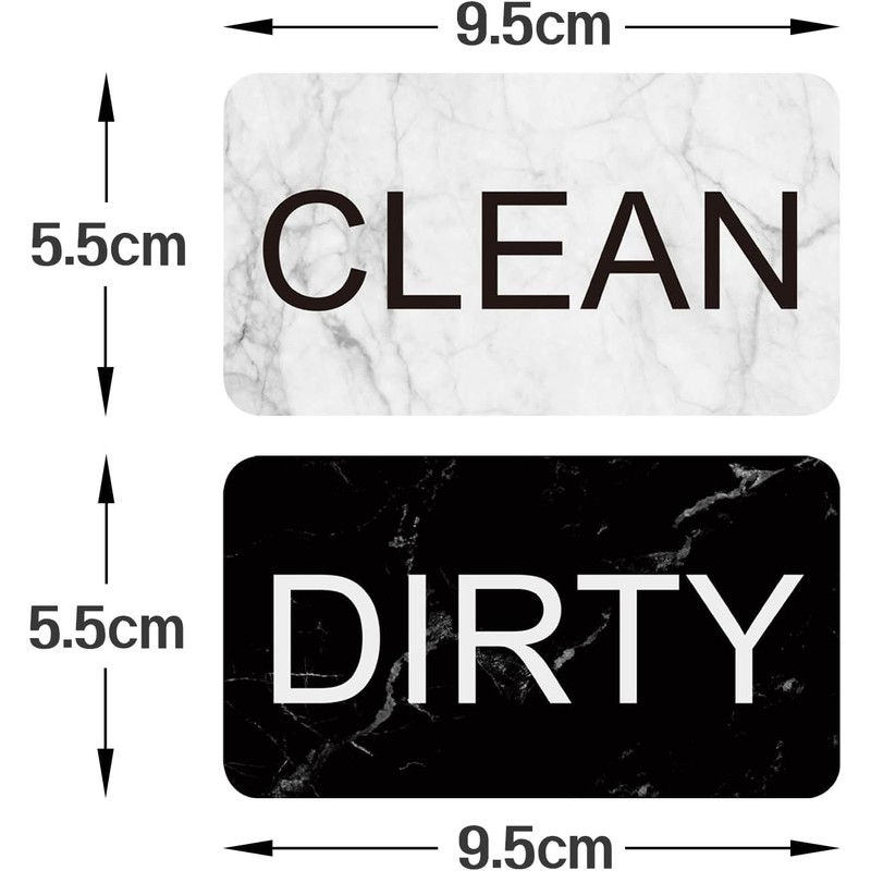 Dishwasher Magnet Clean Dirty Sign Indicator, Clean/Dirty Reversible Sign White/Black,