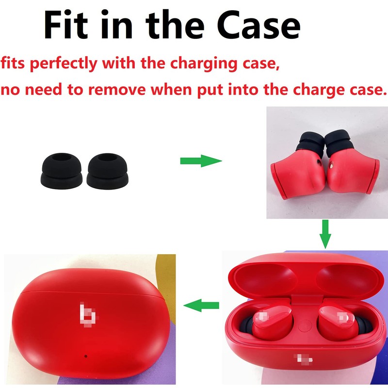 JNSA Ear Tips Compatible with Beats Studio Buds, 6 Pairs