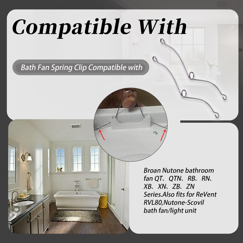 S99140208 Grille Spring Clips/Spring Set fit for Broan Nutone bathroom