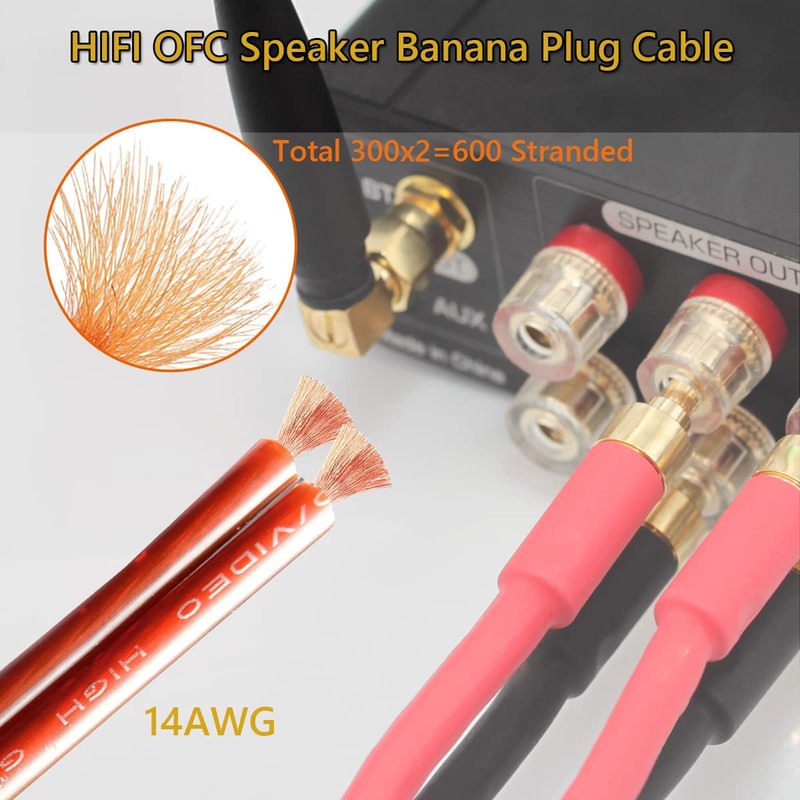 [UCINNOVATE] OFC Oxygen-Free Pure Copper Wire Speaker Cable with Banana