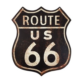 zeitzone Tin Sign Route 66 US Roadsign Nostalgia Vintage Style Street Sign 35 x 30 cm