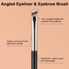 TEOYALL Flat Angled Eyeliner Brush, Soft Thin Slanted Synthetic Bristles