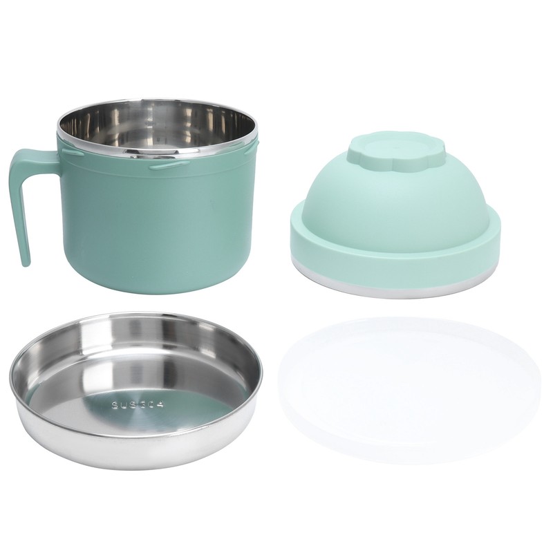 Portable Lunch Box Double Layer Thermal Noodle Bowl with Handle