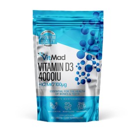 Vitamin D3 4000iu + K2 MK7 100ug - Immune Support & Bone Health